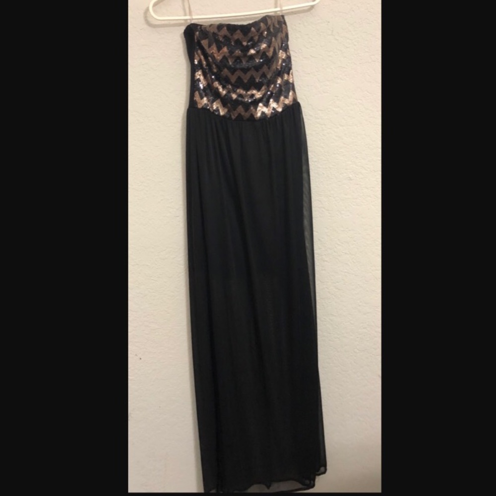 Black and Gold Long Dress